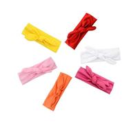PEPLAYTAL 6Pcs Adorable Bowknot Headbands for Elastic Hair Accessories White Orange Pink Red Yellow Rosy Stretchy Unisex Design for Boys for Any Occasion