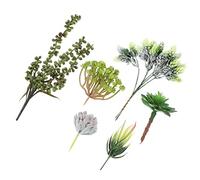 PEPLAYTAL 6pcs Artificial Succulents DIY Plant Ornaments Realistic Simulation Succulent Decor for Home Office Bedroom Living Desktop Decoration