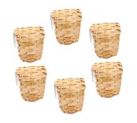 PEPLAYTAL 6pcs Bamboo Bird Nest Hanging Wicker Bird Nest Roosting House Outdoor Creative Woven Garden Straw Material Winter Decor Home Accessories
