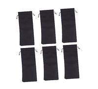 PEPLAYTAL 6pcs Black Burlap Wine Bottle Bags Reusable Drawstring Pouches for Festivals Parties Breathable Wine for Standard Bottles