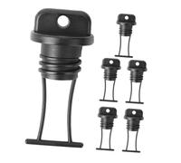 PEPLAYTAL 6pcs Black Plastic Drain Plug Kit for Kayaks Canoes Boats Leak-resistant Threaded Bungs Easy Install Drainage Replacement Accessories for Lakes Rivers Oceans