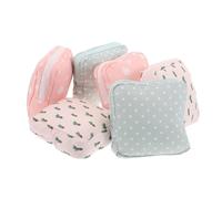 PEPLAYTAL 6pcs Compact Cotton Cloth Period Bag for Women Sanitary Napkin Storage Pouch with Printed Designs Privacy-Focused Menstrual Essentials for School Travel and Everyday Use