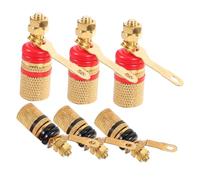PEPLAYTAL 6pcs Gold Plated Copper Binding Post Speaker Terminal Connector with Banana Plug Sockets for Loudspeaker Subwoofer Box Wiring and Easy Installation
