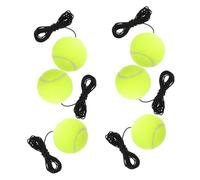 PEPLAYTAL 6pcs Lightweight Tennis Ball with String Rebound Device for Practice Elastic Rope Tennis Trainer with Sturdy Base Instant Ball Training Equipment for Beginners and Home Exercise