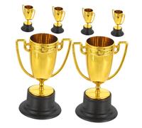 PEPLAYTAL 6pcs Mini Trophy Cups for Gold Plastic Award Trophies Small Prizes for Sports Competitions Party Favors Classroom Rewards Cake Toppers and Decorations