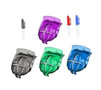 PEPLAYTAL 7pcs Golf Ball Alignment Clip Set with Marker Pens Slotted Design for Straight Line Drawing Lightweight Portable Golf Ball Marking Tool for Accurate Putting Aid Random Color
