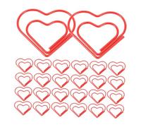 PEPLAYTAL 80pcs Red Heart Shaped Small Metal Paper Clips Cute Decorative Bookmarks for Office Planner Notes Tiny Clips for Organizing and Sorting Papers