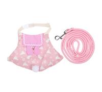 PEPLAYTAL Adorable Bunny Harness Kit Pet Rabbit Garment Soft Leash Outfit for Dwarf and Lop Rabbits Washable Reusable Costume Highlighting Stylish Comfortable Wear