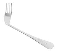 PEPLAYTAL Angled Feeding Fork for Patients and Elderly, Curved Self-Feeding Utensil Left-Hand Design, Metal Tableware for Bedridden and Disabled Users