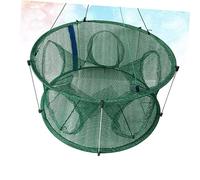 PEPLAYTAL Automatic Foldable Mesh Fishing Trap Net with Struts Portable Shrimp Cage Fishing Tool for Catching Smelt Eels Crabs Lobster and Crawfish