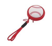 PEPLAYTAL Baseball Pattern Silicone Coin Pouch with Zipper Cute Sports Wallet Organizer for Earphones Keys Lipstick Mini Change Purse Charm for Backpack and Travel