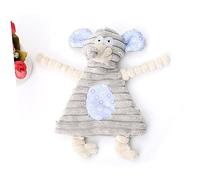 PEPLAYTAL Bite Resistant Plush Dog Chewing Cartoon Animal Shape with Sound for Educational Play Pet to Reduce Boredom Destructive Behavior Rat Grey