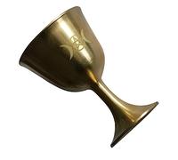 PEPLAYTAL Brass Chalice Holy Grail Goblet Decorative Pentagram Altar Cup Vintage Religious Prop for Home and Temple Display