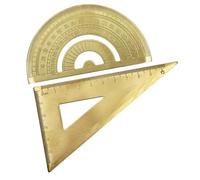 PEPLAYTAL Brass Triangle Ruler Protractor with Clear Scale for Accurate Outdoor Measuring Professional Geometry Drawing Tool for Engineers Carpenters and Students