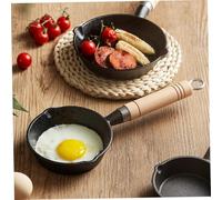 PEPLAYTAL Cast Iron Melting Pot with Wooden Handle Small Kitchen Saucepan for Butter Cheese Wax Heating and Egg Frying Multi-Functional Cooking Pan