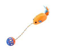 PEPLAYTAL Cat Interactive Bite Resistant Teaser with Bell Ball for Indoor Cats Engaging Pet for Chasing and Pouncing Bright Color to Enhance Playtime