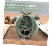 PEPLAYTAL Ceramic Cactus Backflow Incense Burner Artistic Aromatherapy Censer for Bedroom Study Office Sauna Decor Relaxation Meditation Aid