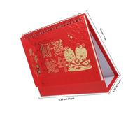 PEPLAYTAL Chinese Year Snake Desk Calendar Small Compact Standing Flip Calendar with Traditional Art for Efficient Daily Planning and Home Office Organization