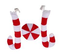 PEPLAYTAL Christmas Car Antlers Decoration Kit with Nose Easy Install Fabric Reindeer Candy Accessories for Festive Vehicle Trim Wear Resistant Xmas Ornament Gift