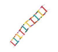 PEPLAYTAL Colorful Beads Stair Parrot Wooden Climbing Ladder for Birds Small Parrots Cockatiels and Parakeets Fun Exercise Playground Safe Material