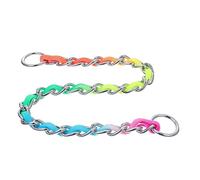PEPLAYTAL Colorful Nylon Harness Collar Slip for Decorative Neck Belt Pet Chain Collar Rainbow Chain