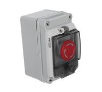 PEPLAYTAL Control Box with Emergency Stop Rotary Knob Outdoor Plastic Start Stop Switch Latching Push Button for Electrical Device Control