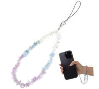 PEPLAYTAL Crystal Phone Hanging Chain Accessory Stylish DIY Beaded Design Elegant Gemstone Decoration for Mobile Phones Wear Resistant Comfortable Touch Lost Protection