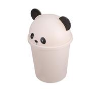 PEPLAYTAL Cute Cartoon Panda Trash Can with Lid Compact Indoor Waste Basket for Home Office Kitchen Bathroom Decorative and Functional Bin