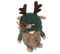 PEPLAYTAL Cute Christmas Gnome Doll with Deer Antlers Handcrafted Soft Cloth Holiday Ornament for Home Desktop and Tabletop Decoration Unique Forest Gnome Figurine Family and Friends