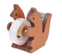 PEPLAYTAL Cute Squirrel-Shaped Wooden Tape Dispenser Lightweight Compact Office Tape Holder with Blade for Easy Cutting Suitable for Home School Craft Desk Supplies