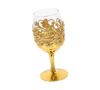 PEPLAYTAL Delicate Small Metal Wine Cup Vintage Retro Liquor Glass for Camping Parties Weddings Smooth Rim Decorative High-end Crystal Drinkware Convenient Stemless Glass for Festivals and