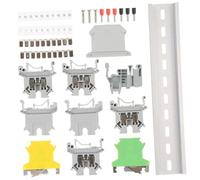 PEPLAYTAL Din Rail Terminal Block Kit Electrical Connector with Ground Block and End Bracket Heat-resistant Engineering for Garage Remodeling DIY Automation Projects Easy Installation