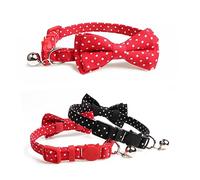 PEPLAYTAL Dot Bow Necklace for Pets Comfortable Dog Collar Bell Stylish Cat Neck Chain Pet Supplies for Everyday Use