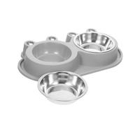 PEPLAYTAL Double Pet Food Water Bowl with Ant-ant Moat Design Non-slip Stable Stainless Steel Feeder for Small Dogs Cats Puppies and Kittens Hygienic Outdoor Feeding