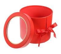 PEPLAYTAL Double Round Flower Box with Transparent Lid Floral Packaging for Bouquets and Elegant Romantic Presentation for Lovers and Couples Creative Rotating Design
