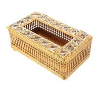 PEPLAYTAL European Style Elegant Tissue Box Cover Holder Gold-plated Desktop Napkin Dispenser with Smooth Polished Surface Compact Lightweight Tissue Storage Organizer for Home and Office