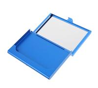 PEPLAYTAL Fashionable Aluminum Business Card Case with Makeup Mirror for Women Portable Multi-Function Credit Card Organizer Wallet Lightweight Travel Storage Box for Office School and
