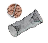PEPLAYTAL Foldable Bait Cast Fishing Net Trap Portable Shrimp Lobster Crab Cage with Steel Wire Support Lightweight Nylon Mesh for Freshwater Saltwater Use