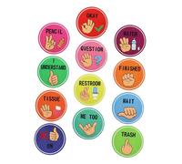 PEPLAYTAL Gesture Poster Objectives Board for Classroom Speech Therapy Decorations for Classroom Spanish Stickers for Students Boho Hand Signals Posters ASL Glossy Film White Cardboard