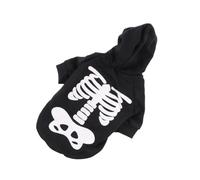 PEPLAYTAL Glow Dark Skeleton Pet Jumpsuit Halloween Costume for Small Dogs and Cats Black Printed Xl Comfortable and Easy to Wear for Party Parade Outdoor Activities and Photoshoot