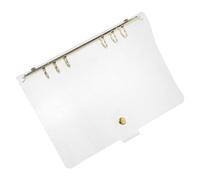 PEPLAYTAL Gold Glitter Transparent PVC Loose Leaf Notebook Cover Refillable Journal Protector for School Office Wear-Resistant Shell
