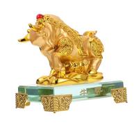 PEPLAYTAL Gold-plated Resin Feng Shui Cattle Ornament Desktop Decoration for Home Office Decorative Feng Shui Craft for Wealth and Prosperity Fine Workmanship and Practical Sculpture
