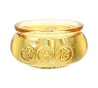 PEPLAYTAL Golden Crystal Cornucopia Money Bowl Decorative Treasure Basin Traditional Chinese Craft for Home Office Buddhist Supplies
