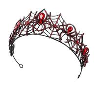 PEPLAYTAL Gothic Black Alloy Rhinestone Spider Crown Halloween Hair Accessory Secure Fit Vintage Tiara for Men and Women Party Cosplay Themed Events