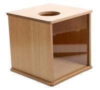 PEPLAYTAL Hamster Sand Bath Box with Clear Window Wooden Acrylic Digging Container for Cage Sand Bath Smooth Edges for Safe Pet Bathroom and Fun Easy to Clean and Odor Design