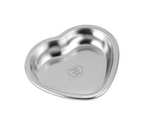 PEPLAYTAL Heart Shaped Stainless Steel Snack Dish Food Grade Dessert Plate Multi Use Diet and Fruit Serving Tray for Bbq Kitchen and Party