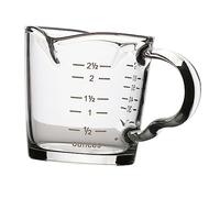 PEPLAYTAL Heat Resistant Double Spout Espresso Measuring Cup with Clear Scale Heavyweight Glass Cup for Milk and Baking Comfortable Handle for Precise Pouring and Accurate Measurement