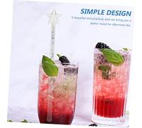 PEPLAYTAL Heat Resistant Star Shaped Glass Stirring Rod Cocktail Swizzle Stick for Mixing Coffee Tea Juice and Drinks Smooth Polished Bar Supply with Comfortable Long Handle
