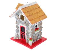 PEPLAYTAL Heavy Duty Resin Bird Nest House Weatherproof Garden Decoration Outdoor Hanging Backyard Birdhouse with Rustic Charm and Wildlife Conservation Educational Tool