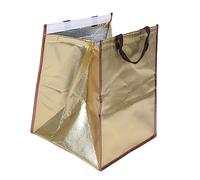 PEPLAYTAL Insulated Food Transport Tote Gold Non Woven Fresh Preservation Bag for Bento Pizza Cake Premium Thermal Insulation for Hot and Cold Meals Suitable for Takeout Picnic Camping